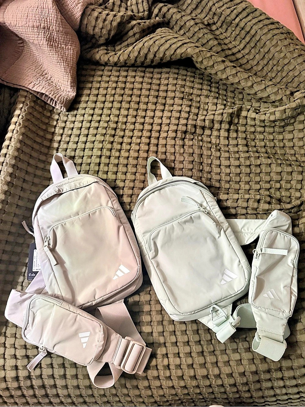 adidas Backpack Set in Green & Pink Like New